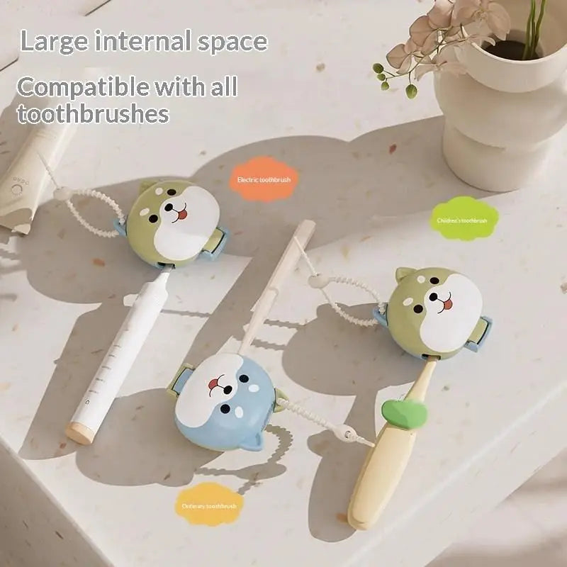 Shiba Inu Toothbrush Head Cover & Toothpaste Storage Box Toothbrush Storage Case SPOT