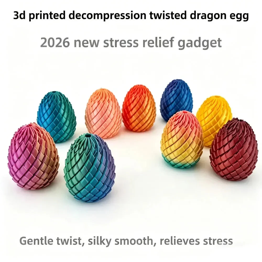 3D Printed Dragon Egg Fidget Toy – Twisted Spiral Sensory Desk Toy Fidget Sensory Toy SPOT