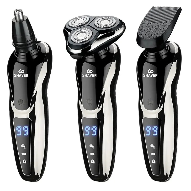 3-in-1 USB Rechargeable Electric Shaver – Triple Blade IPX7 Electric Shaver SPOT Black USB Type-C