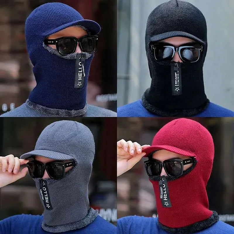 Men's Winter Windproof Beanie Hat – Ear Cover & Visor Winter Beanie Hat SPOT