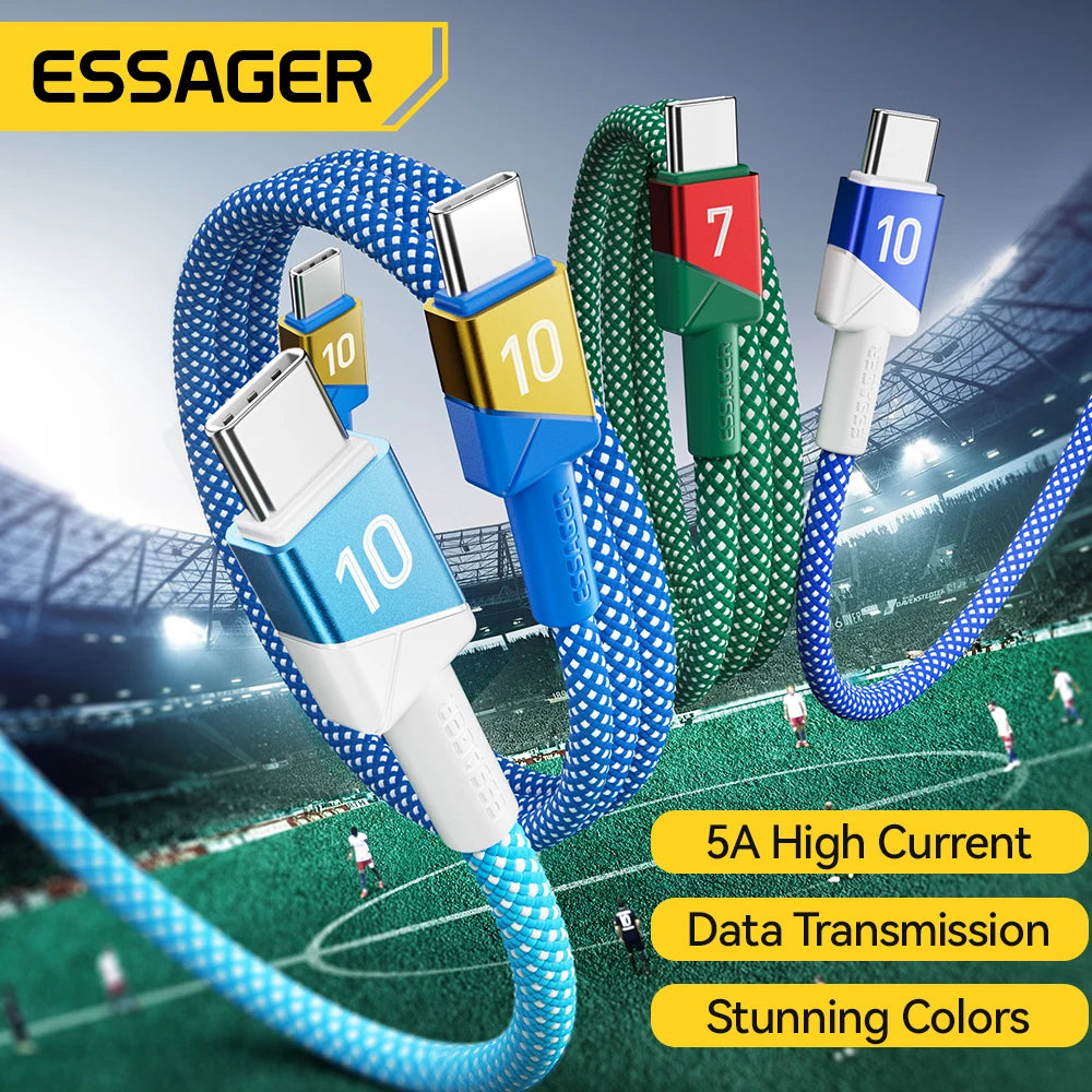 ESSAGER 100W USB-C Cable Fast Charging – iPhone & MacBook USB-C Charging Cable SPOT