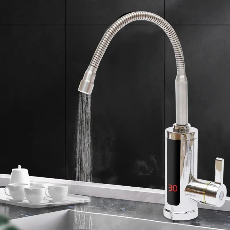 Instant Hot Water Electric Faucet 3KW 360° Rotation LCD Display Electric Kitchen Faucet SPOT