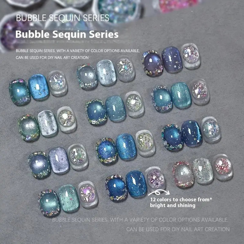Bubble Nail Glitter Jar – Mixed Sequins & Hexagonal Glitter Nail Art Glitter SPOT