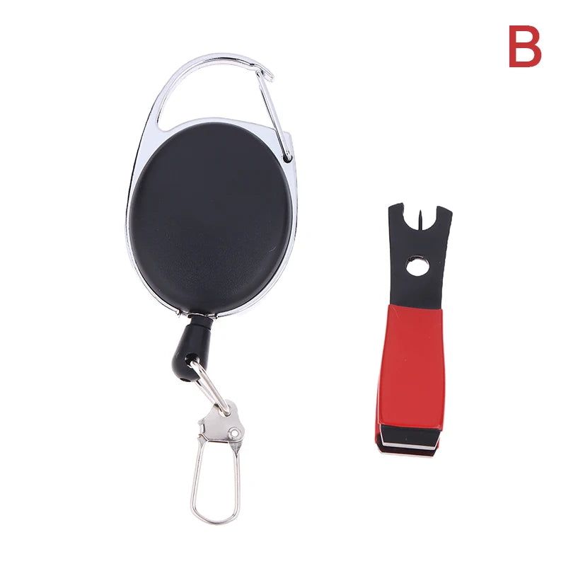 Stainless Steel Fishing Line Cutter Nippers with Retractable Tether Fishing Nippers Tool SPOT B