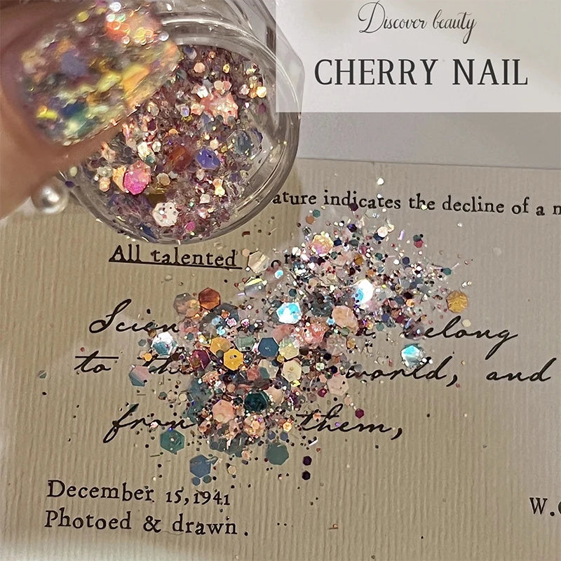3D Laser Nail Glitter Sequins – Holographic Colorful Flakes Nail Art Glitter SPOT
