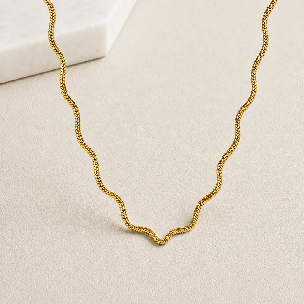 Twisted Snake Chain Choker – Waterproof Stainless Steel Necklace Chain Choker Necklace SPOT