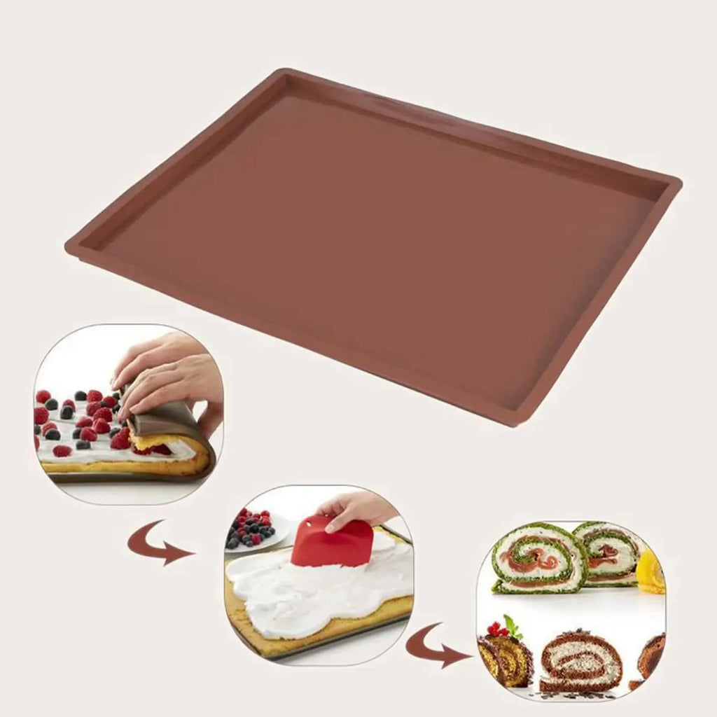 Silicone Cake Roll Baking Mat – Non-Stick Swiss Roll Mold Silicone Baking Mat SPOT
