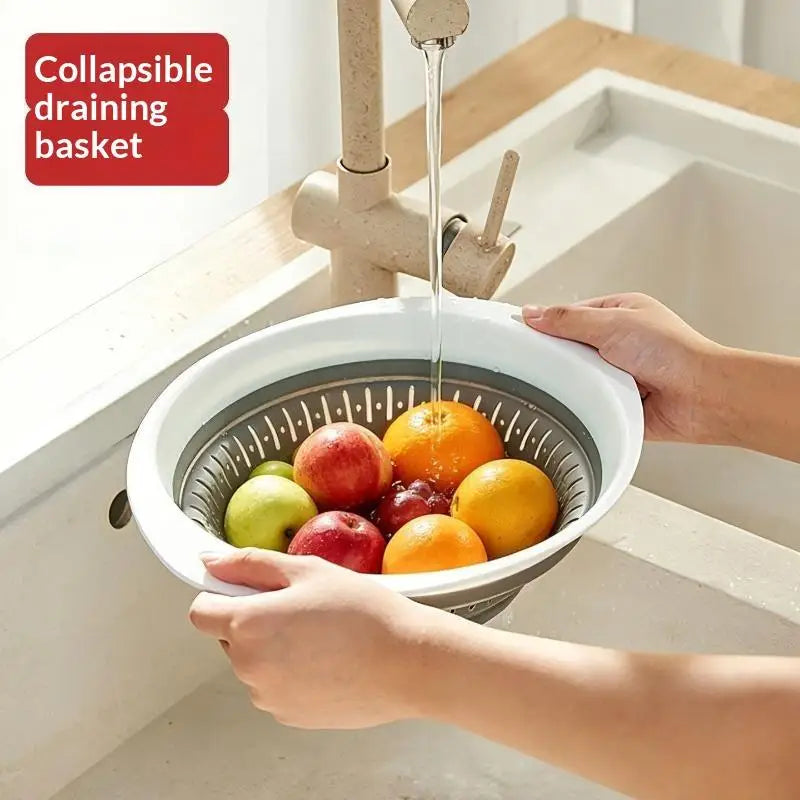 Foldable Silicone Drain Basket – Collapsible Colander Bowl Collapsible Colander SPOT