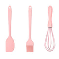 3-Piece Silicone Baking Set – Spatula, Egg Whisk & Pastry Brush Silicone Baking Set SPOT Pink