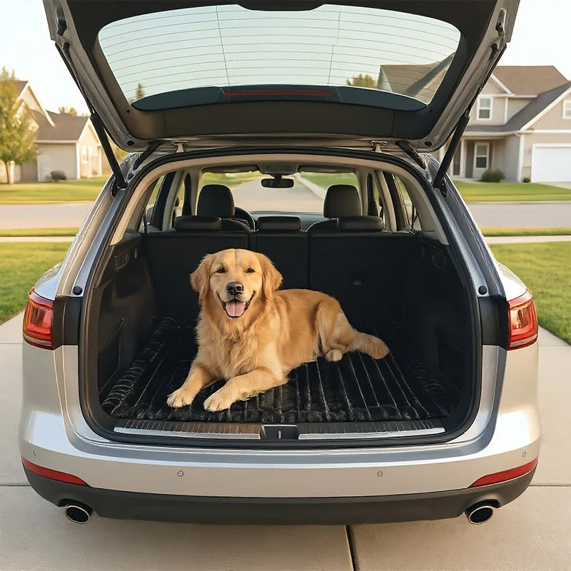 KEMORELA Striped Plush Dog Car Bed Mat – Non-Slip Washable Dog Car Bed Mat SPOT