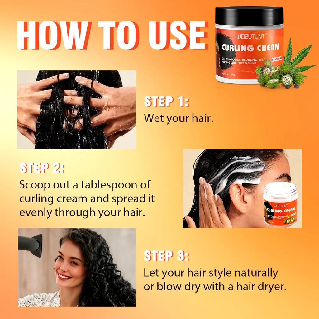 Curl Defining Cream with Black Castor Oil – Frizz Control 100g Curl Styling Cream SPOT
