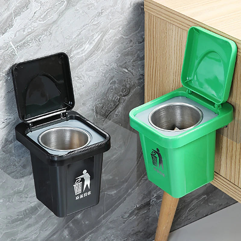 Wall-Mount Stainless Steel Ashtray with Lid – Anti-Ash Design Wall Mount Ashtray SPOT