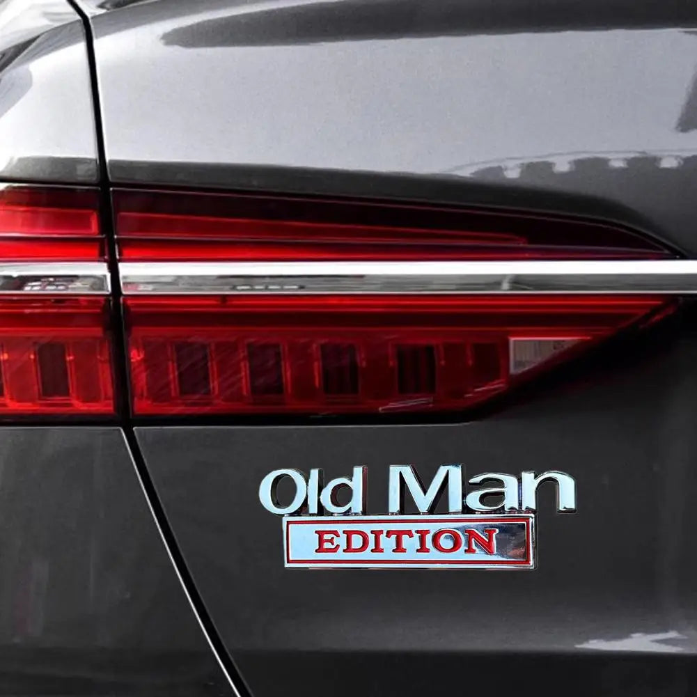 Old Man Edition Metal Car Decal – Retro Bumper Sticker Badge Metal Car Decal SPOT