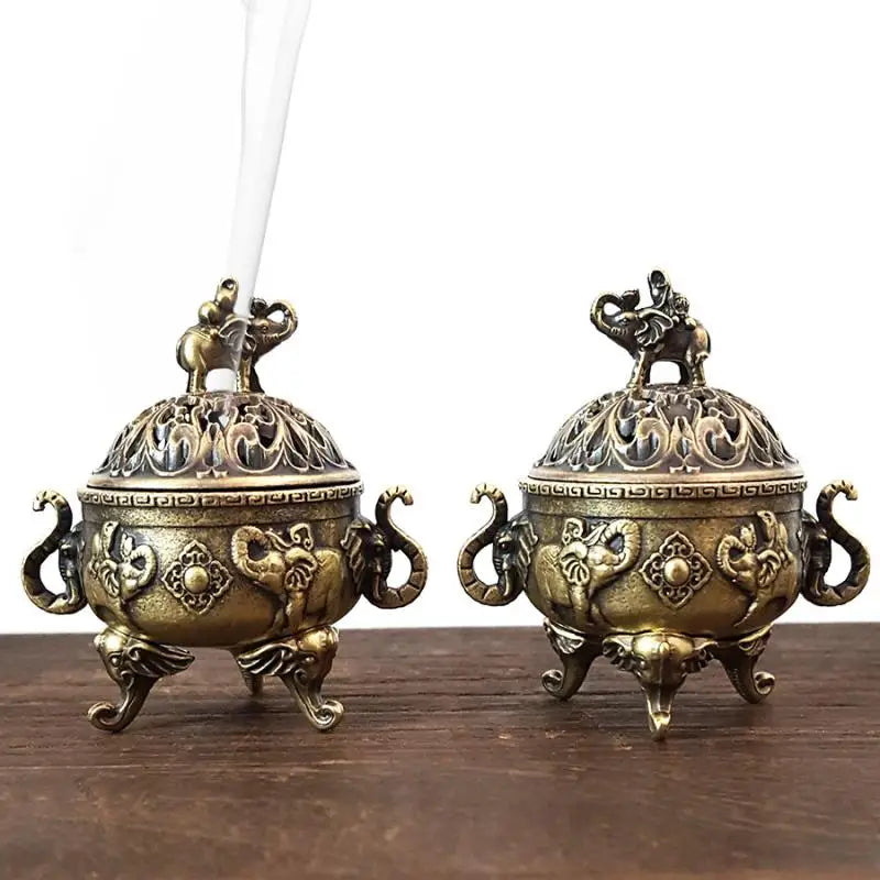 Elephant Lotus Metal Incense Burner Bowl – Yoga & Home Decor Incense Burner SPOT