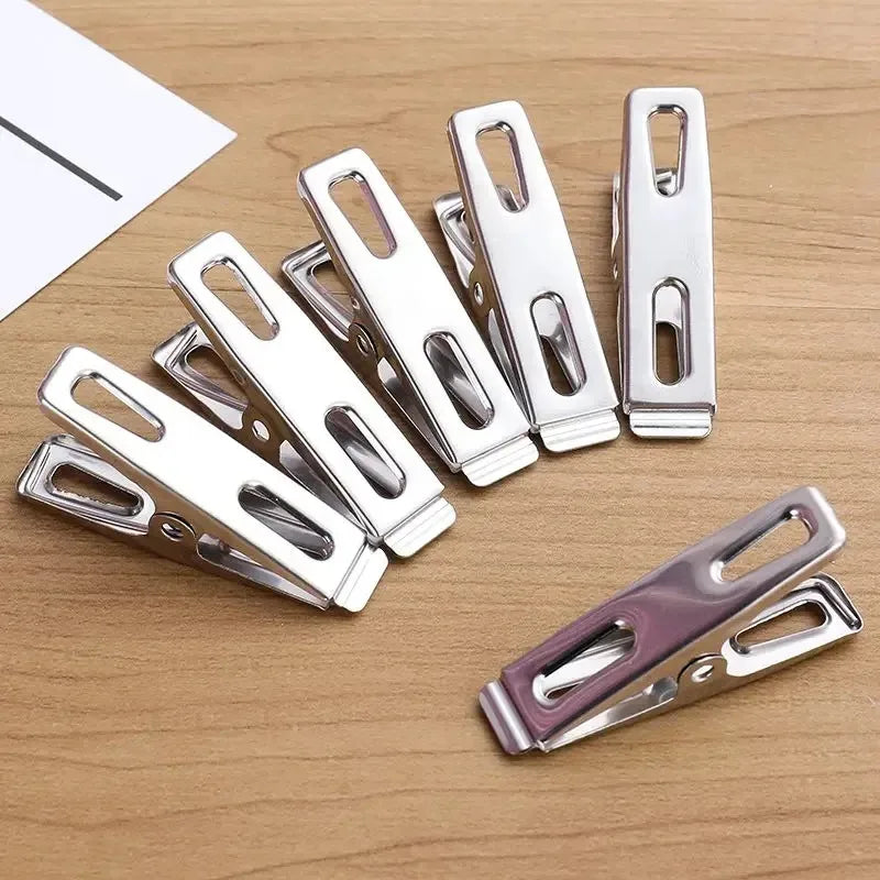 Stainless Steel Clothespins 20/100-Pack – Flat Binder Clips Clothespins Clip Set SPOT