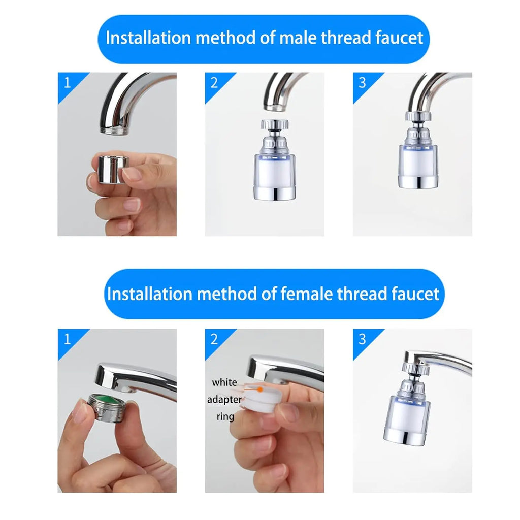 4-Pack 360° Rotating Faucet Water Filter – Kitchen & Bathroom Faucet Water Filter SPOT