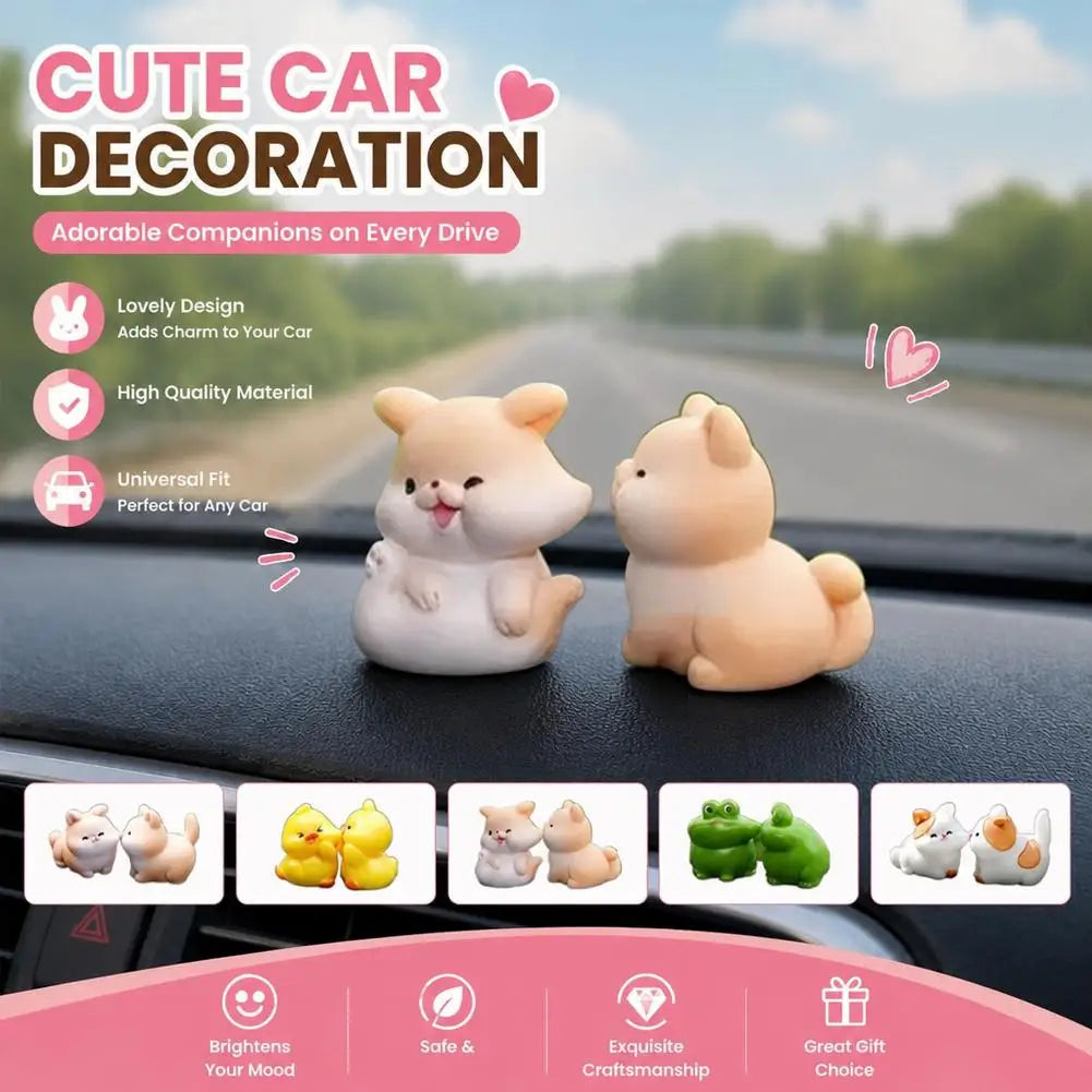 Cute Resin Kissing Frog Figurines – Mini Animal Desk Decor Set Resin Figurine Set SPOT