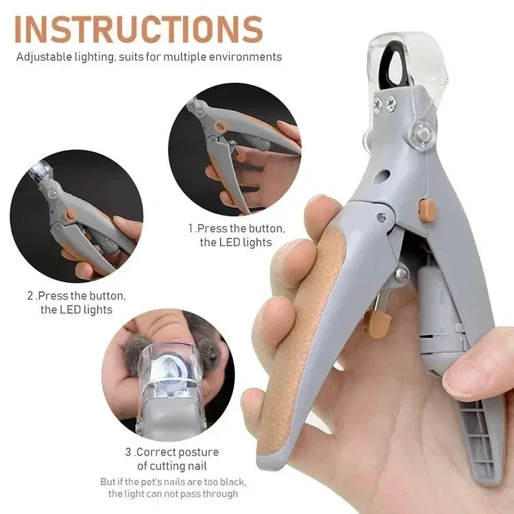 LED Pet Nail Clipper for Cats & Dogs – Quick-Detection Light Pet Nail Clipper SPOT