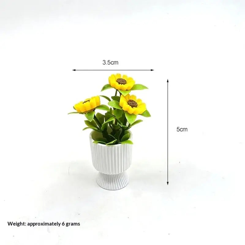 1:12 Miniature Sunflower Potted Plant – Dollhouse Decor Dollhouse Miniature SPOT