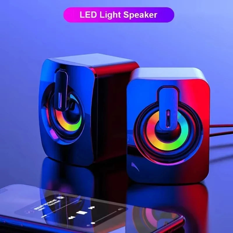 NOCCLILI USB Stereo PC Speakers with LED Light & Microphone Computer Speakers SPOT