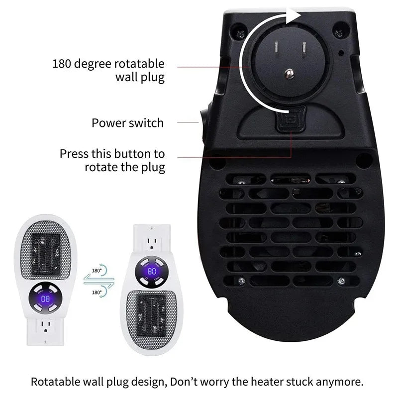 NOCCLILI Mini Plug-In Wall Heater with Remote Control Mini Wall Heater SPOT