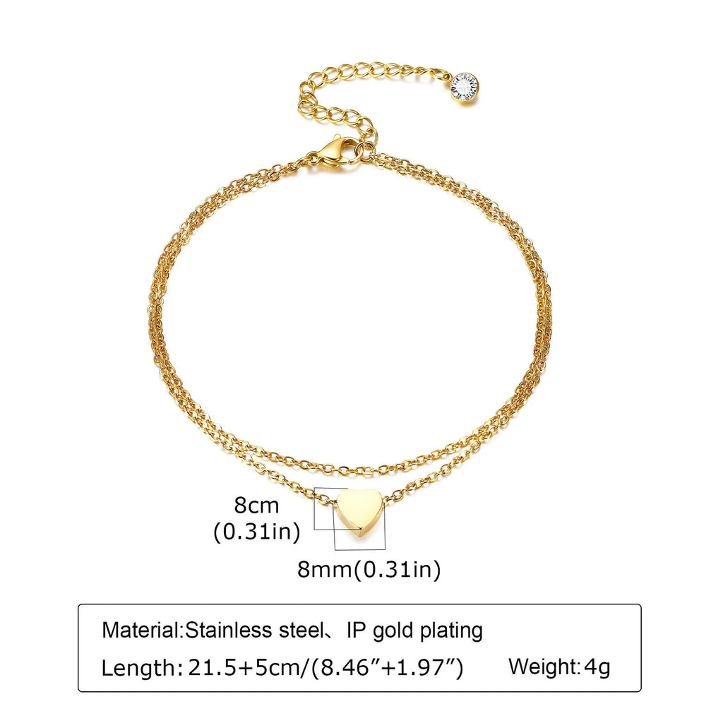Gold Layered Charm Anklet for Women – Waterproof Stainless Steel Charm Anklet SPOT JC-059G