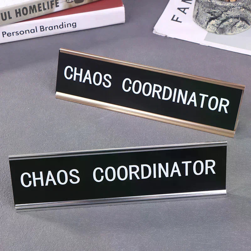 Chaos Coordinator Funny Desk Sign – Office Name Plate Desk Name Plate SPOT