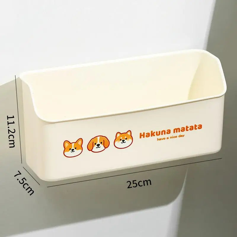 Wall-Mounted Adhesive Storage Basket – Waterproof PP Organizer Wall Storage Basket SPOT L
