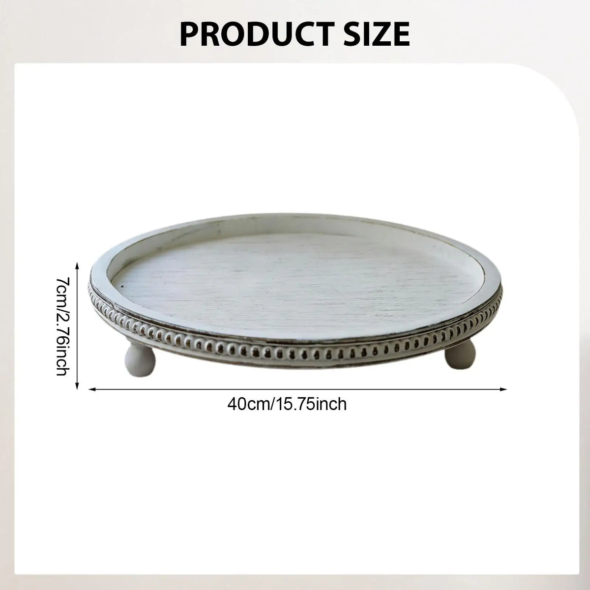 Wood Pedestal Display Riser Tray with Ball Legs – 40cm Decorative Display Riser SPOT