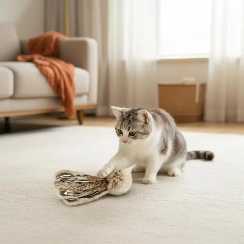 Artificial Rabbit Fur Cat Toy – Realistic Mouse for Indoor Cats Cat Toy SPOT