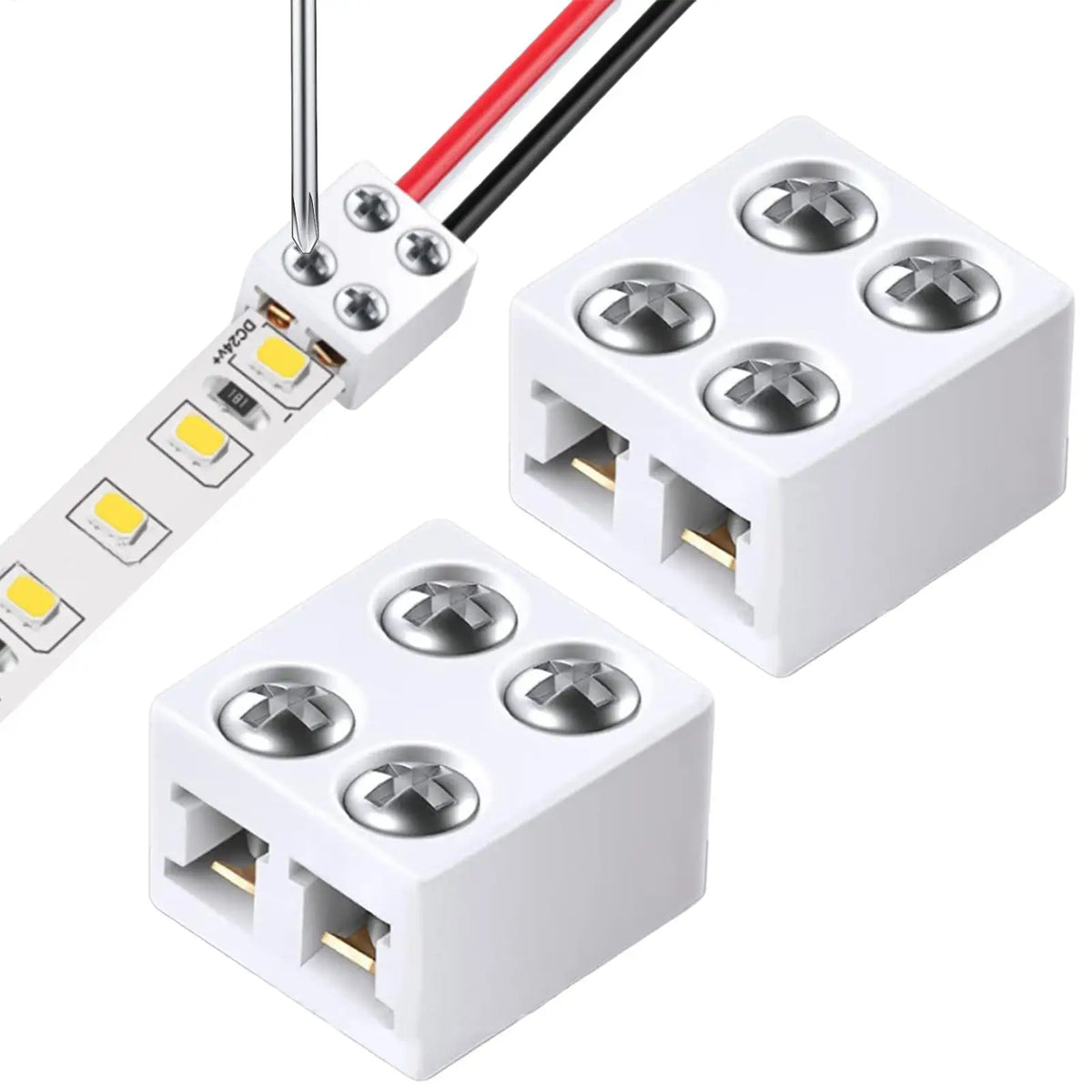 2-Pin 8mm Solderless LED Strip Connectors 5V 12V 24V LED Strip Connector SPOT