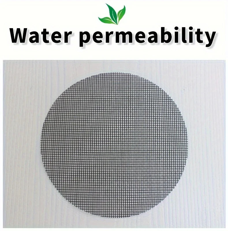 50-Pack Round Drainage Mesh Pads for Flower Pots & Bonsai Drainage Mesh Pads SPOT
