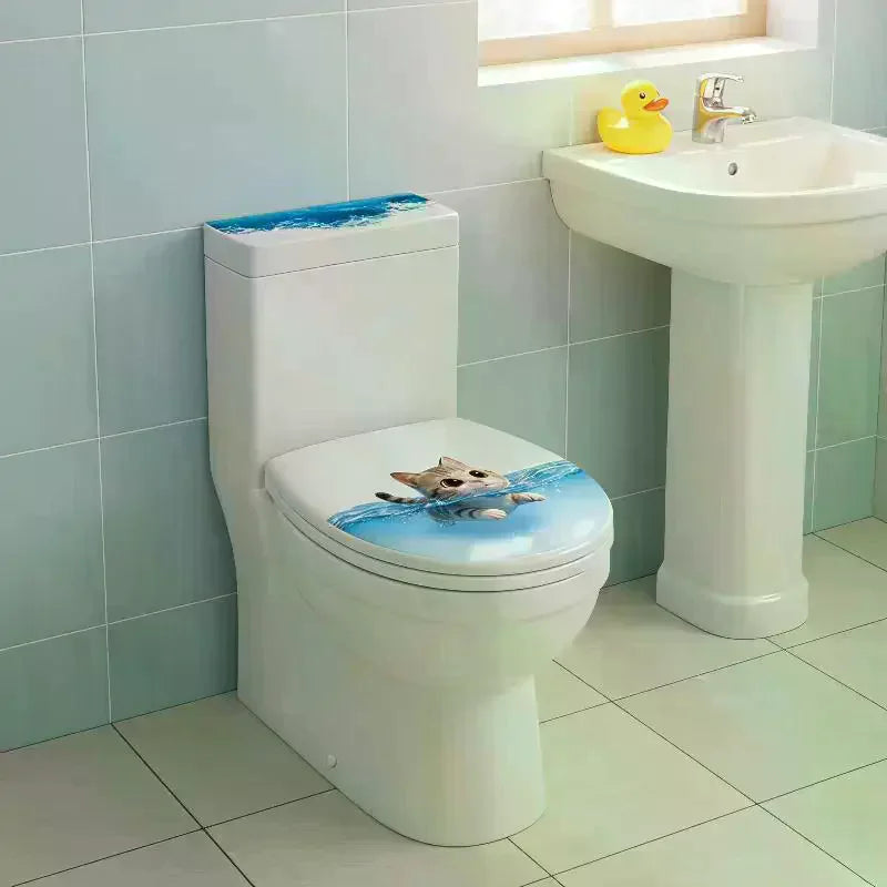 Cute Swimming Cat Bathroom Wall Sticker – Waterproof Decal Wall Sticker Decal SPOT