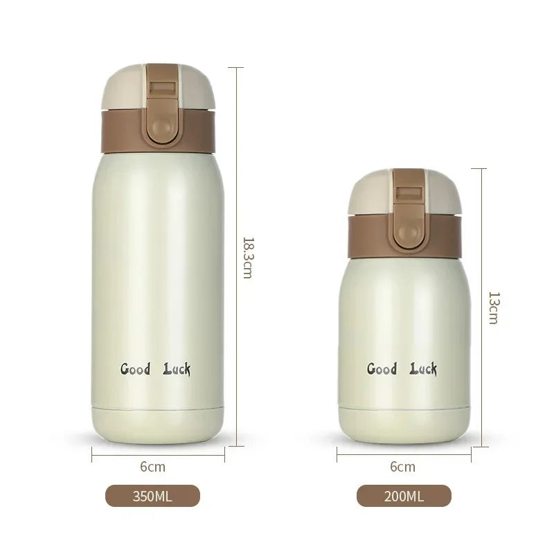 Cute Mini Thermos 200ml 350ml Kids Cartoon Stainless Flask Vacuum Flask Thermos SPOT beige 200ml