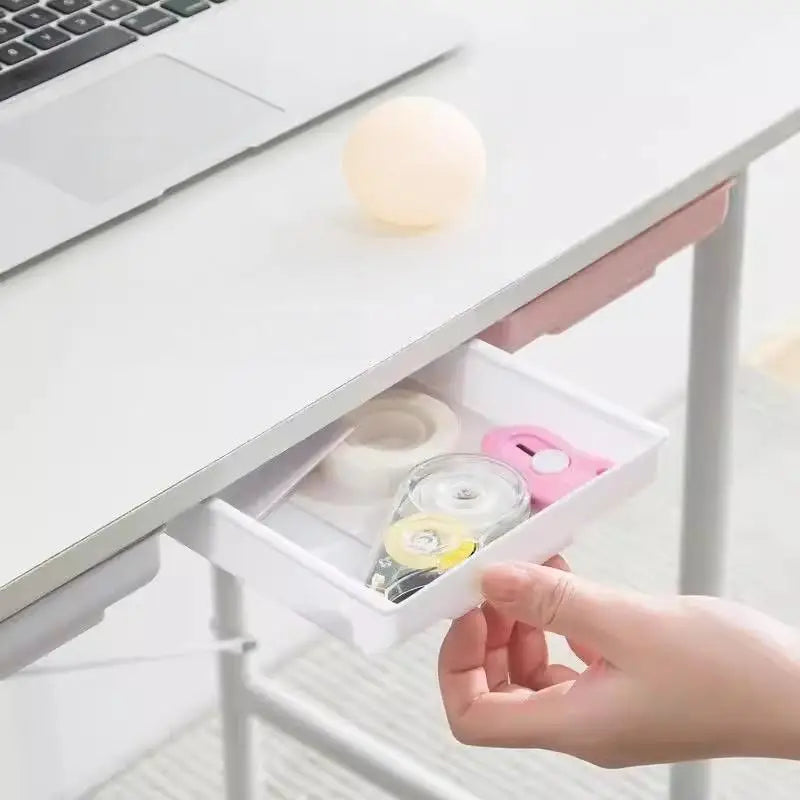 Under Desk Hidden Pull-Out Drawer – No-Drill Desk Organizer Under Desk Drawer SPOT
