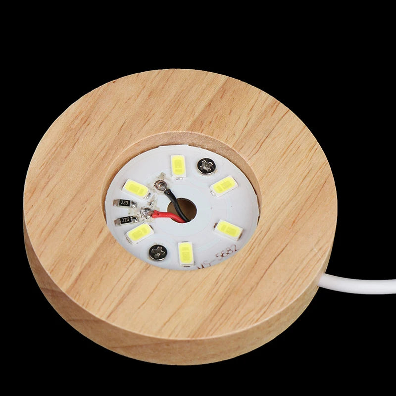 Wood LED USB Light Base – Crystal & Art Display Stand LED Display Stand SPOT