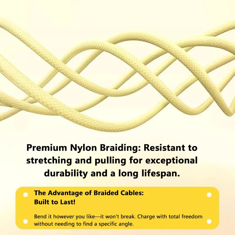 120W USB-C Fast Charging Nylon Braided Cable – Type-C USB-C Charging Cable SPOT