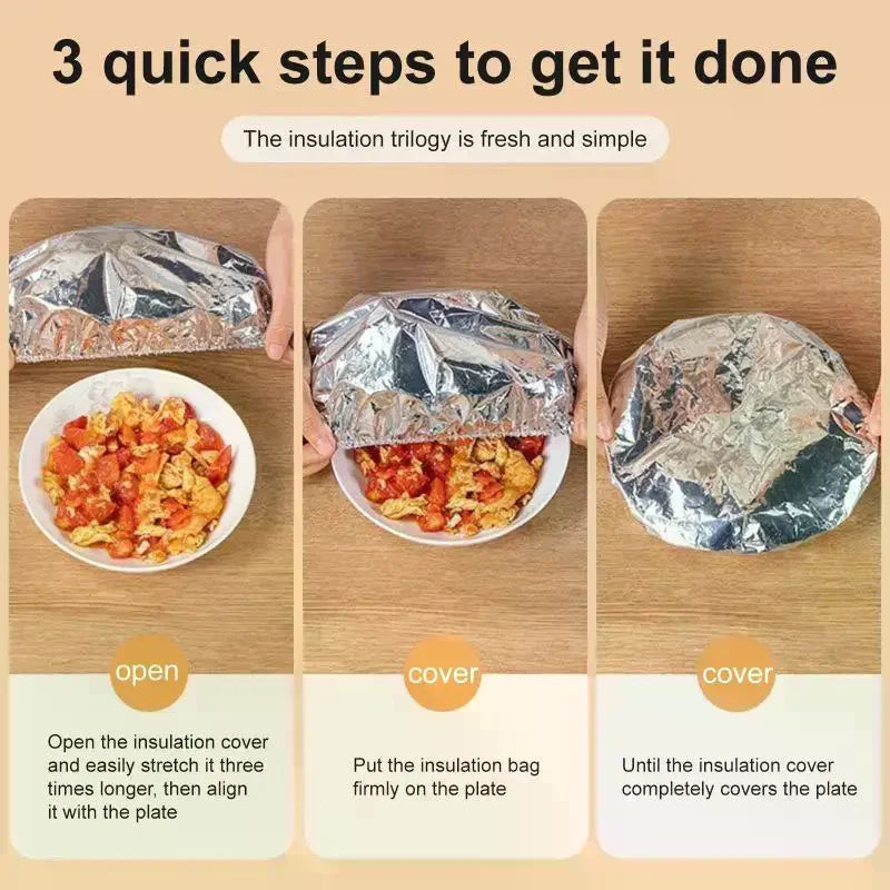 150-Pc Aluminum Foil Food Insulation Covers – 6Hr Heat Lock Food Insulation Cover SPOT