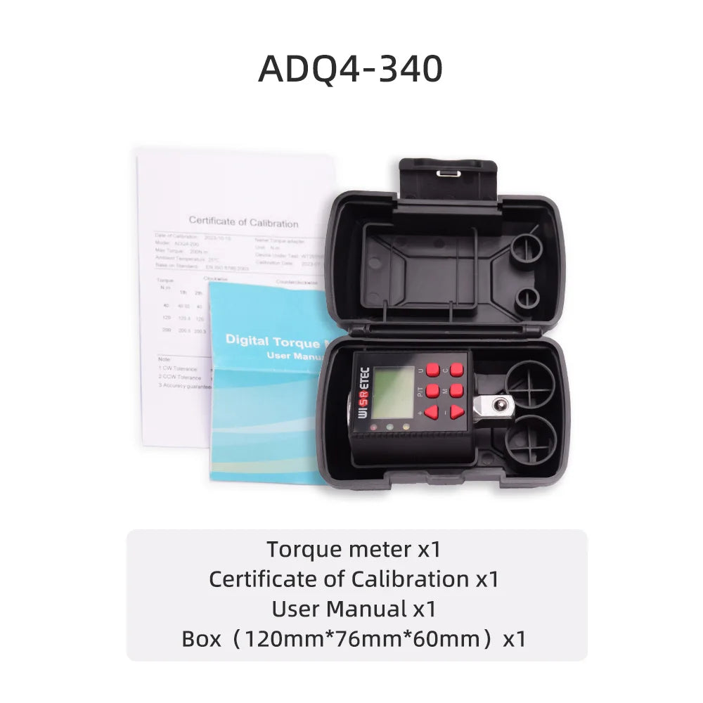 WISRETEC Digital Torque Meter Adapter 0.1–340 N.m Electronic Digital Torque Adapter SPOT Torque3.4-340N.m