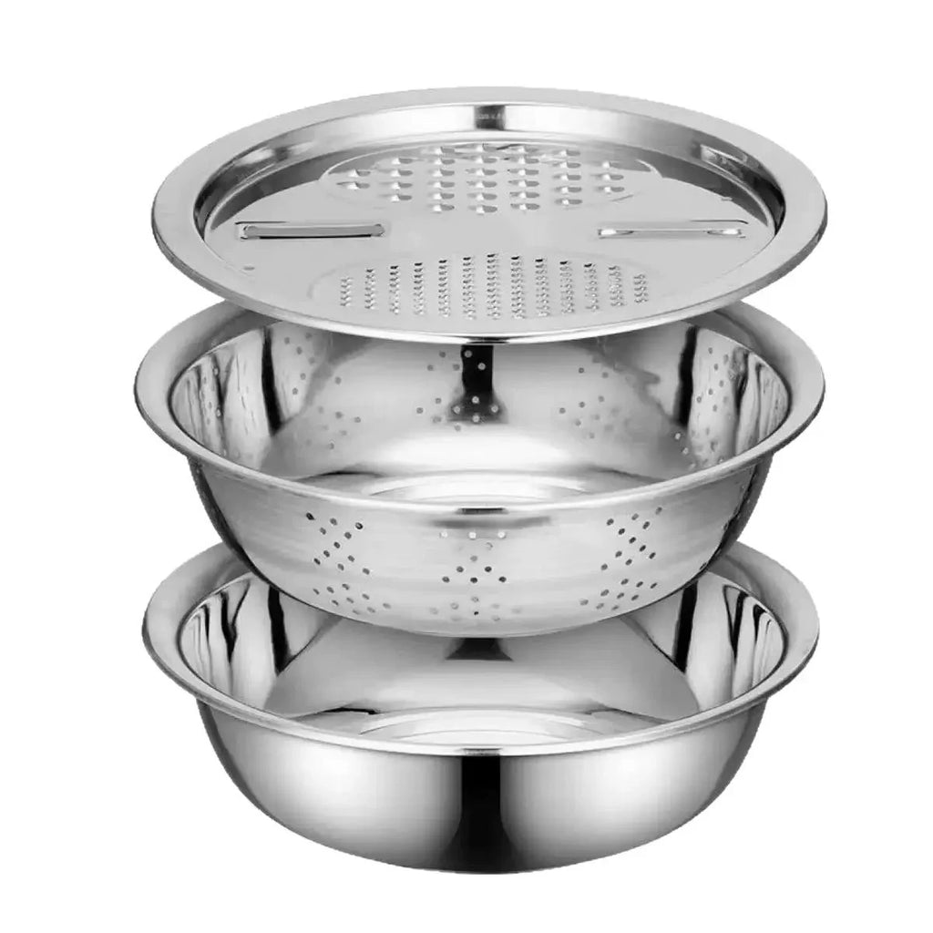 3-Piece Vegetable Slicer Set with Washing Basin & Drain Basket Vegetable Slicer Set SPOT