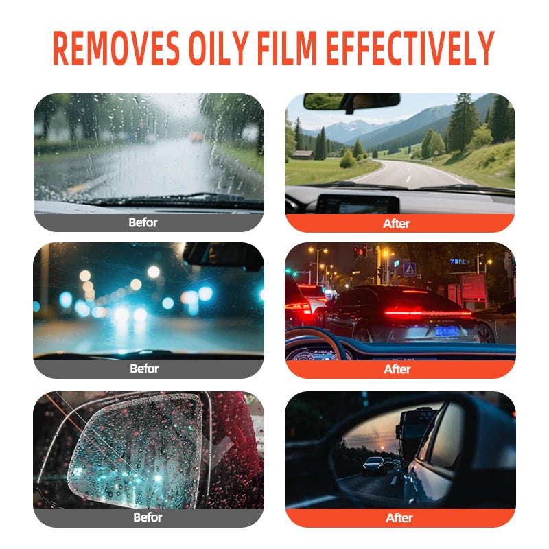 OGAS Windshield Oil Film Cleaner Brush & Foam Paste | Car Glass Auto Glass Cleaner SPOT