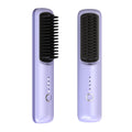 Cordless Ceramic Ionic Hair Straightener Brush – USB Rechargeable Hair Straightener Brush SPOT Purple No plug