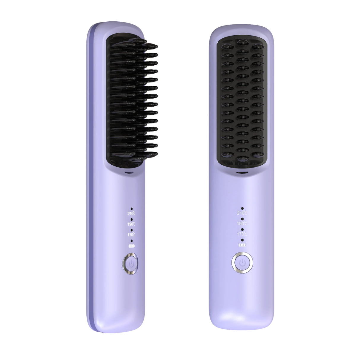 Wireless Ceramic Ionic Hair Straightener Brush – 2-in-1 USB Hair Straightener Brush SPOT Purple USB Type-C