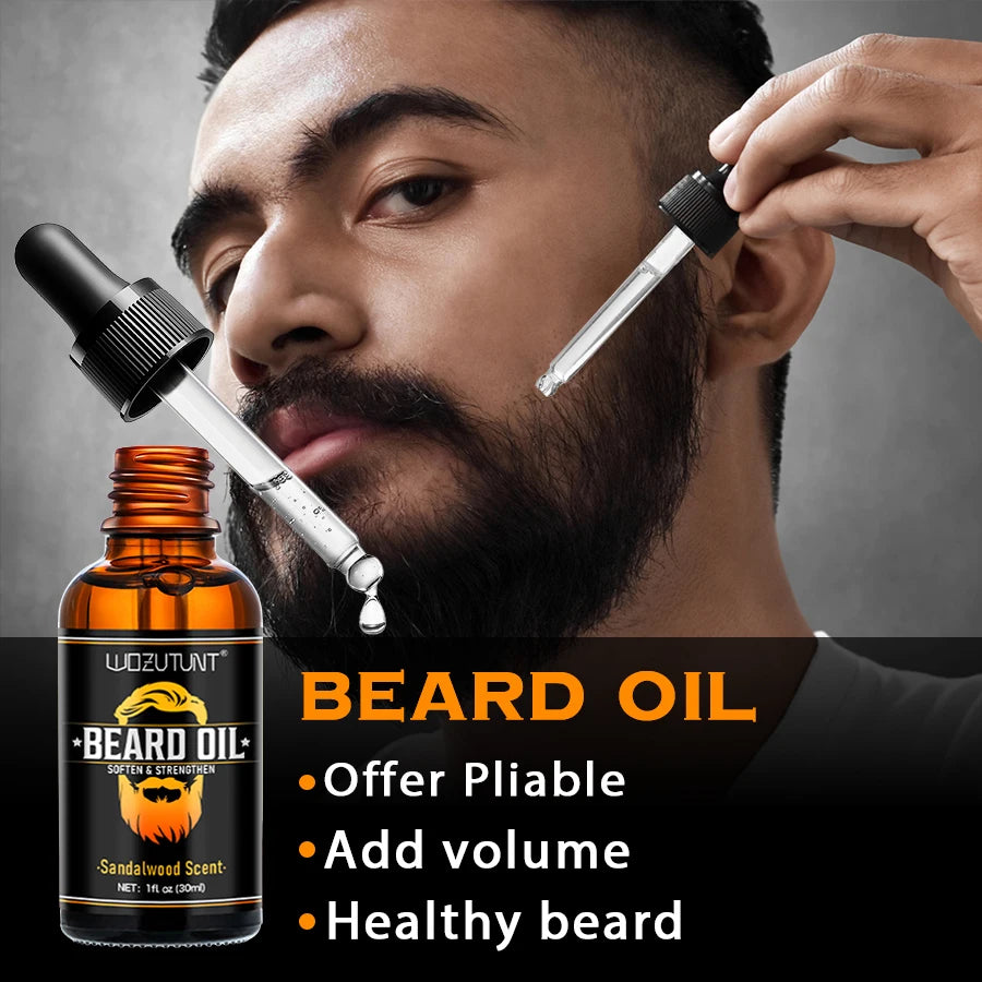 Men's Beard Care Kit – Oil, Balm, Moustache & Trim Tool Set Beard Care Kit SPOT