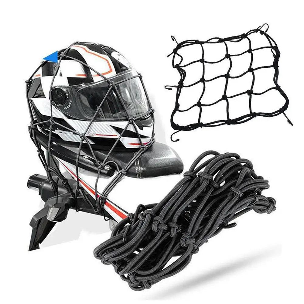 Motorcycle Luggage Net 6-Hook Bungee Mesh 30×30cm | ATV Scooter Motorcycle Luggage Net SPOT