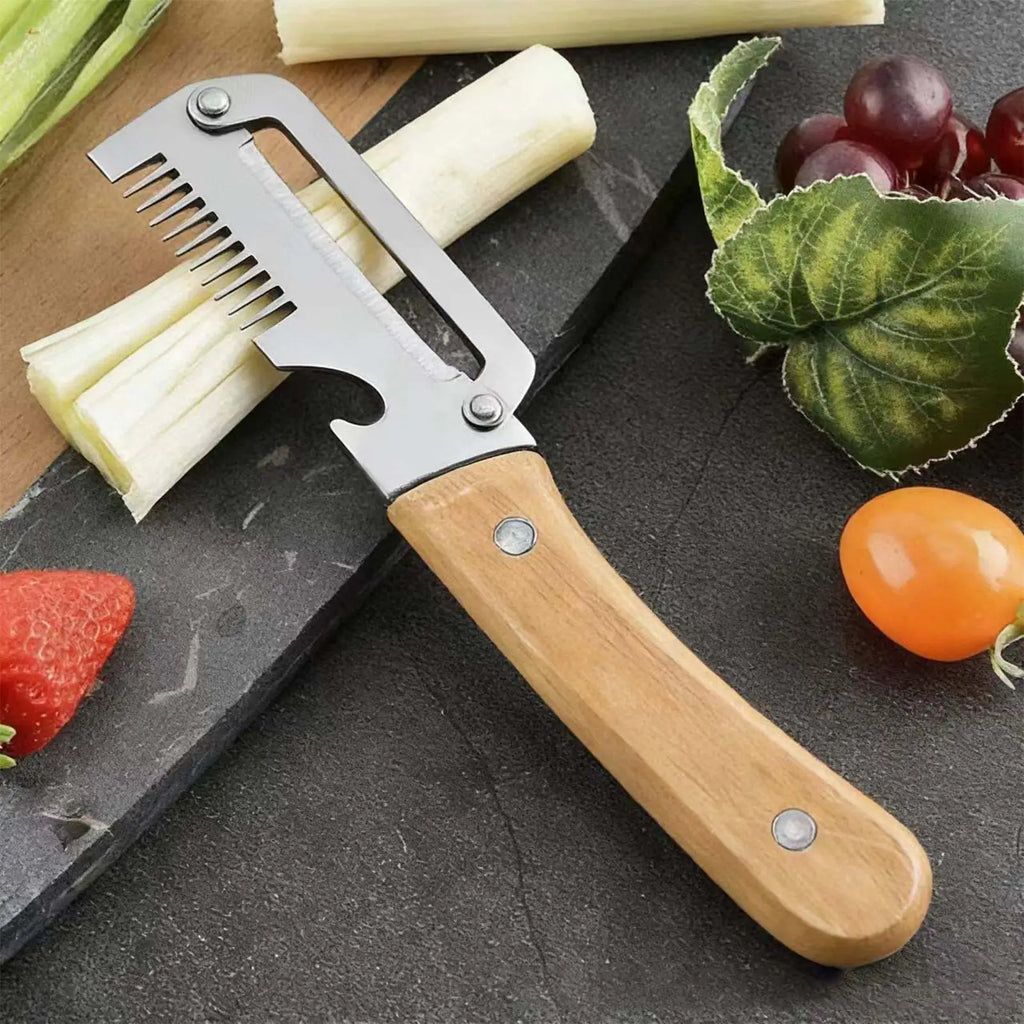 3-in-1 Stainless Steel Vegetable Peeler Set – Wooden Handle Vegetable Peeler Set SPOT