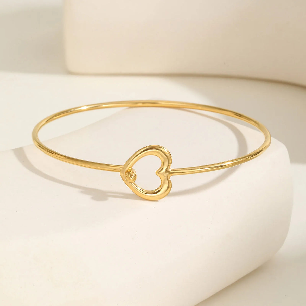 Hollow Heart Gold Cuff Bangle Bracelet – Stainless Steel Cuff Bangle Bracelet SPOT