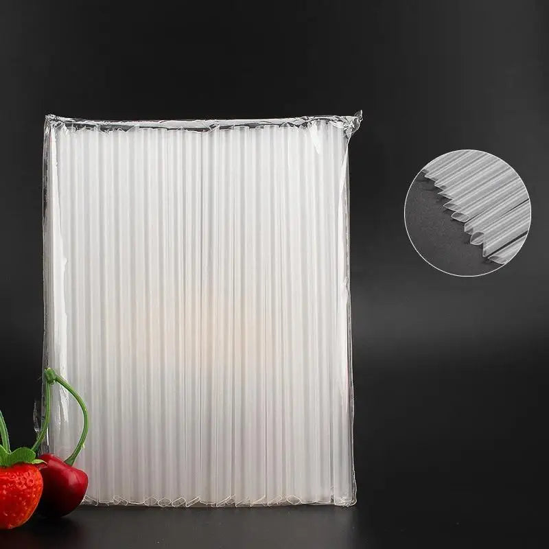 100-Pack Clear Pointed Disposable Drinking Straws – PP Plastic Disposable Drinking Straws SPOT