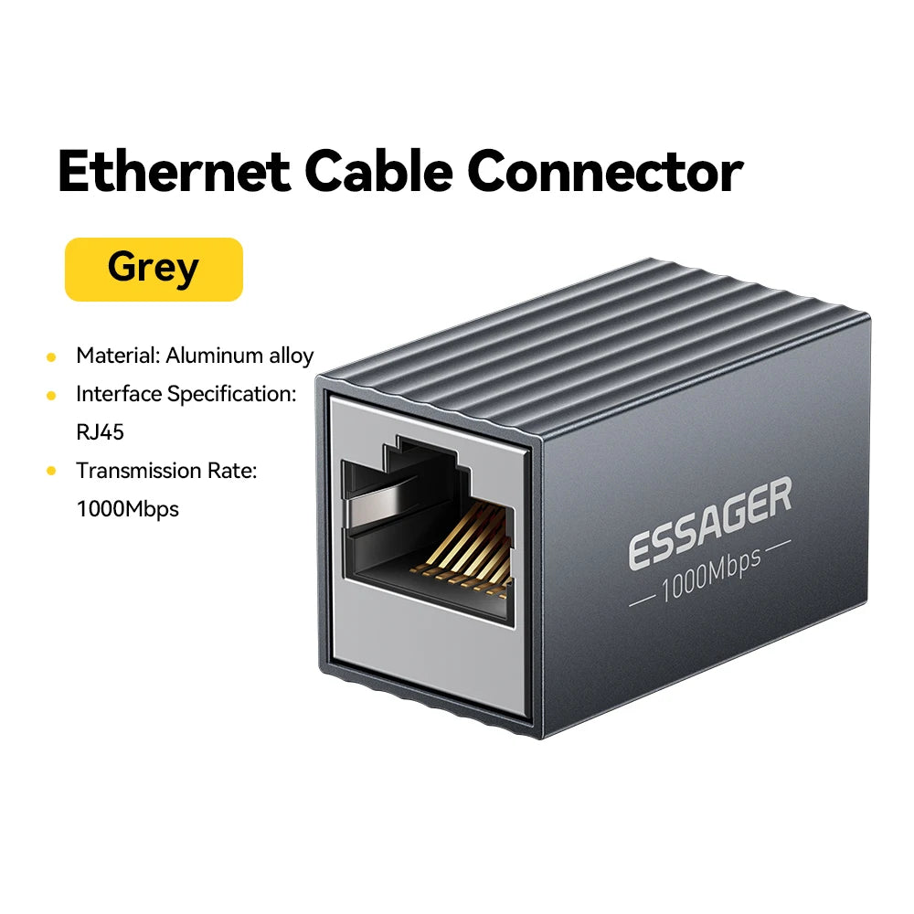 Essager RJ45 Coupler 10Gbps – Female to Female Ethernet Extender Ethernet Coupler Adapter SPOT 1Pc 1000Mbps