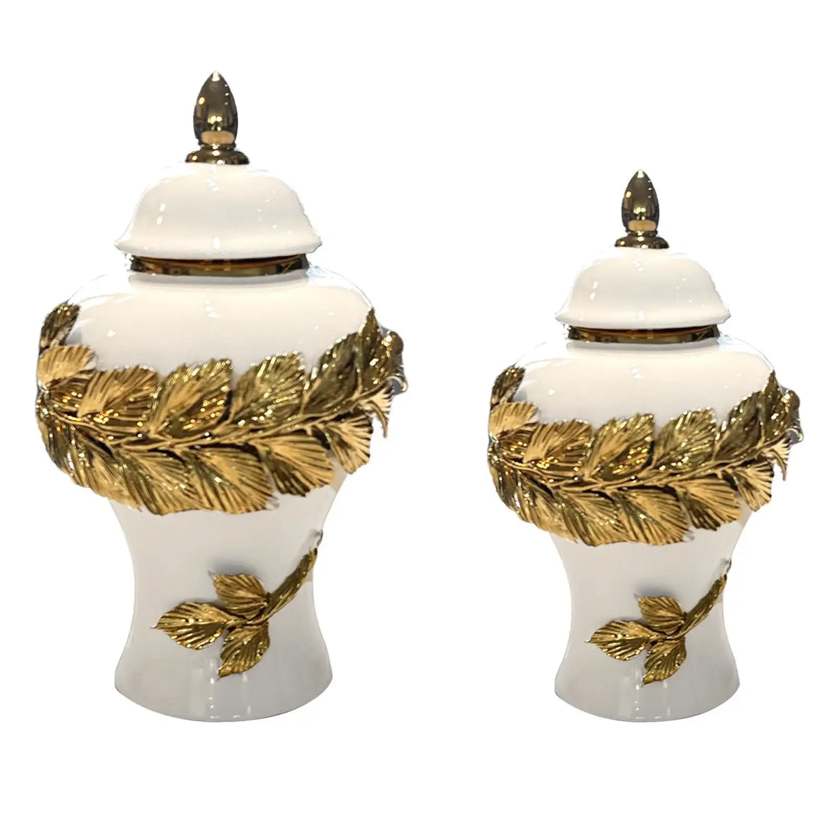 White Ceramic Ginger Jar with Lid – Vase & Storage Canister Ceramic Ginger Jar SPOT